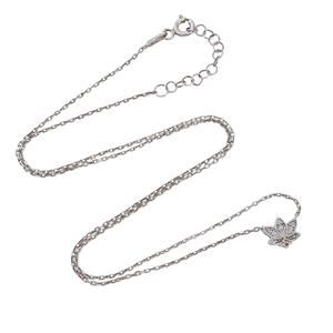 Cubic Zirconia Star Necklace | Sterling Silver 925 Italy Adjustable 16”-17”